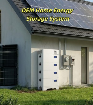 A 3D concept model showcasing a full range of customizable energy storage systems (ESS) products against a pure white background. From left to right, three identical sets of white, industrial-style modular energy storage cabinets, but differing in capacity and size, are arranged from low to high: On the left is a 'Household ESS' for residential use, consisting of two side-by-side, low-profile, stacked white battery cabinets, each with five layers of modules stacked together and featuring striking light blue decorative lines; in the middle is a 'C&I ESS' for commercial use, consisting of two side-by-side medium-sized, enclosed, white integrated electrical cabinets with long, honeycomb-shaped ventilation louvers on the doors; on the right is a 'Utility ESS' for grid-scale applications, consisting of four tall, deep, heavy-duty container-style white energy storage cabinets arranged in parallel, their imposing presence integrating high-density dual-row power modules, intelligent circuit breakers, and complex power distribution display panels. The overall composition is neat and the sense of technology is strong, perfectly presenting a full-matrix hardware ecosystem for energy storage that can flexibly meet the customization needs of OEMs.